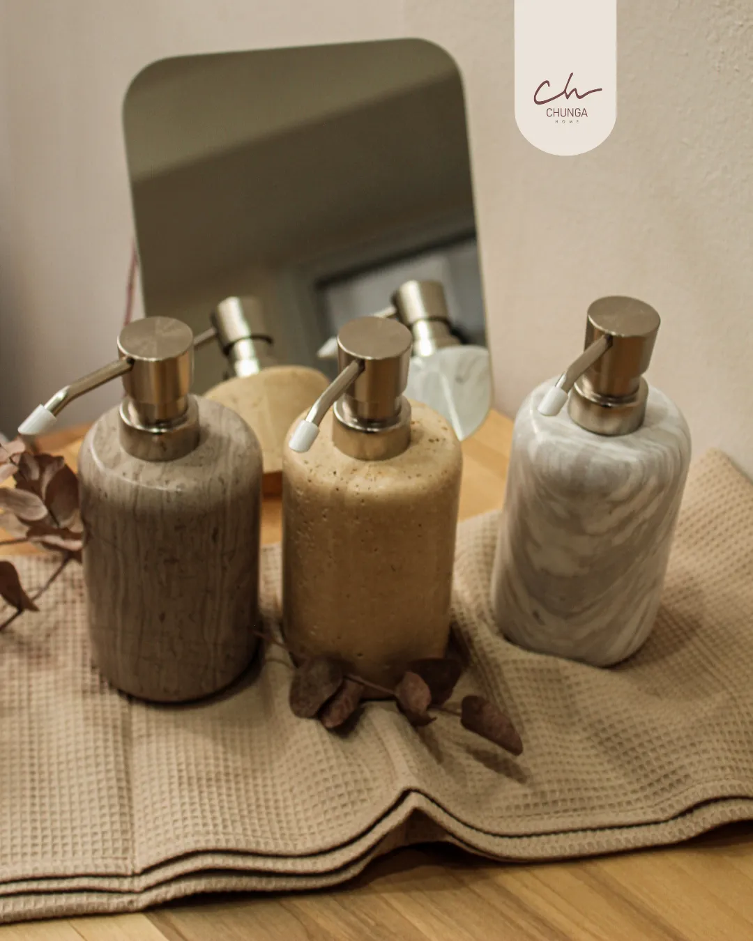 Dispensador de Jabón Líquido con Estilo de Piedra Natural