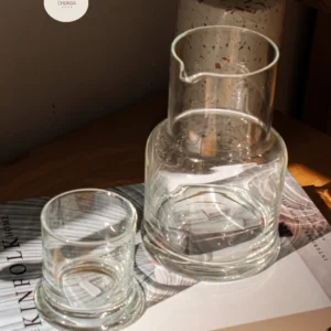 Jarra de Vidrio con Tapa de Vaso