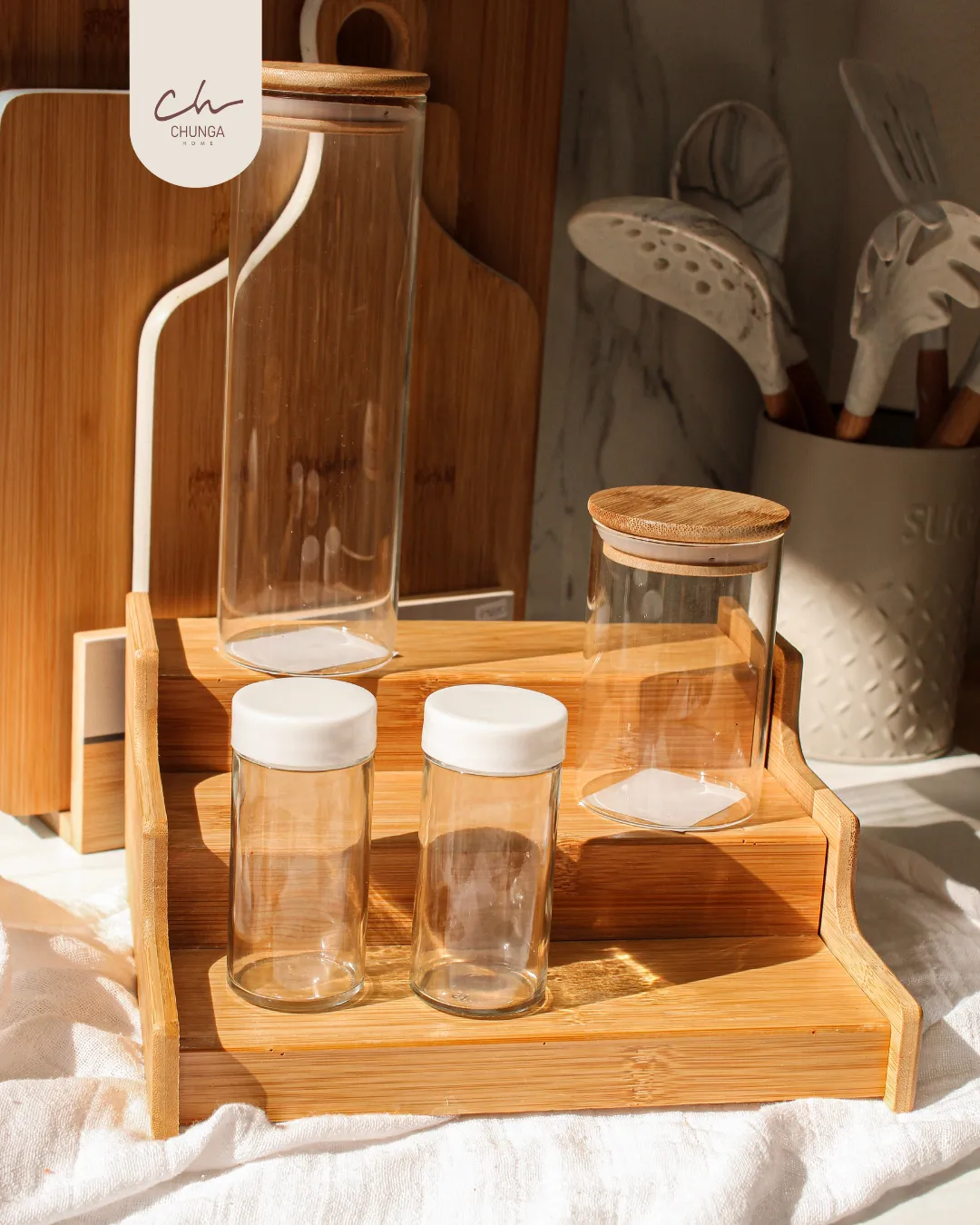 Organizador de Cocina Bambú 3 Estantes