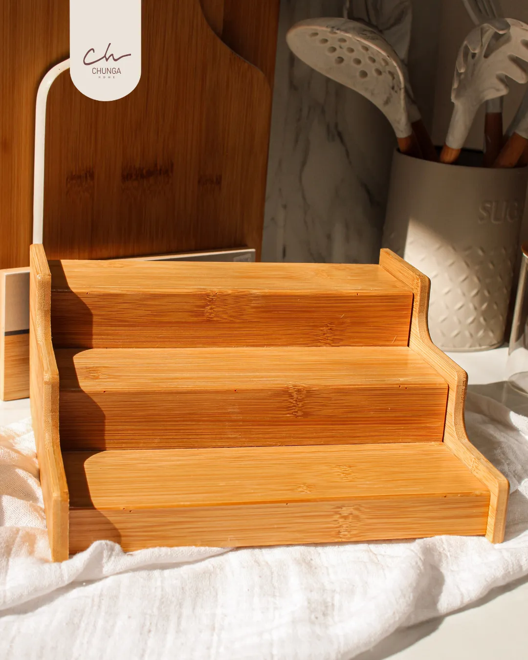 Organizador de Cocina Bambú 3 Estantes - Image 2