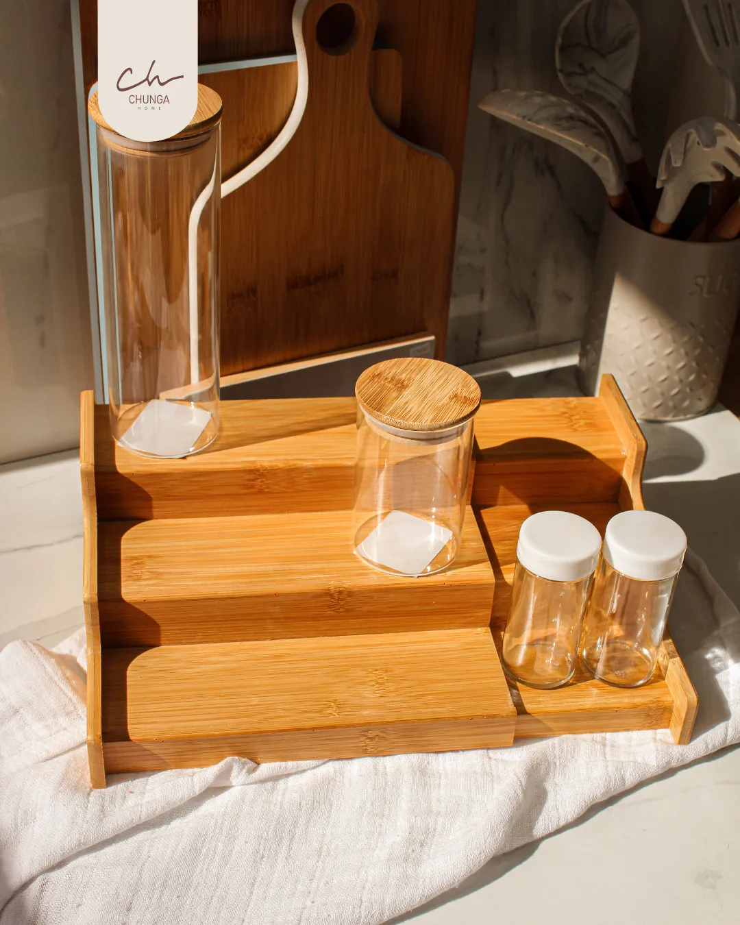 Organizador de Cocina Bambú 3 Estantes - Image 3