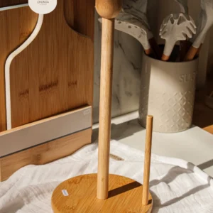 Portarrollos de Cocina Vertical de Bambú