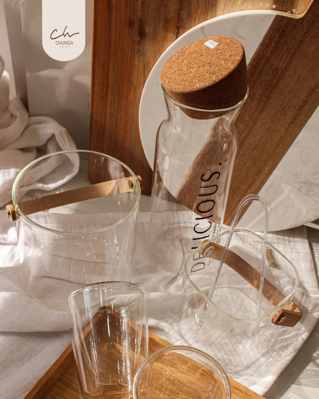 Set de Cristalería: Botella, Vasos y Hieleras - Image 2