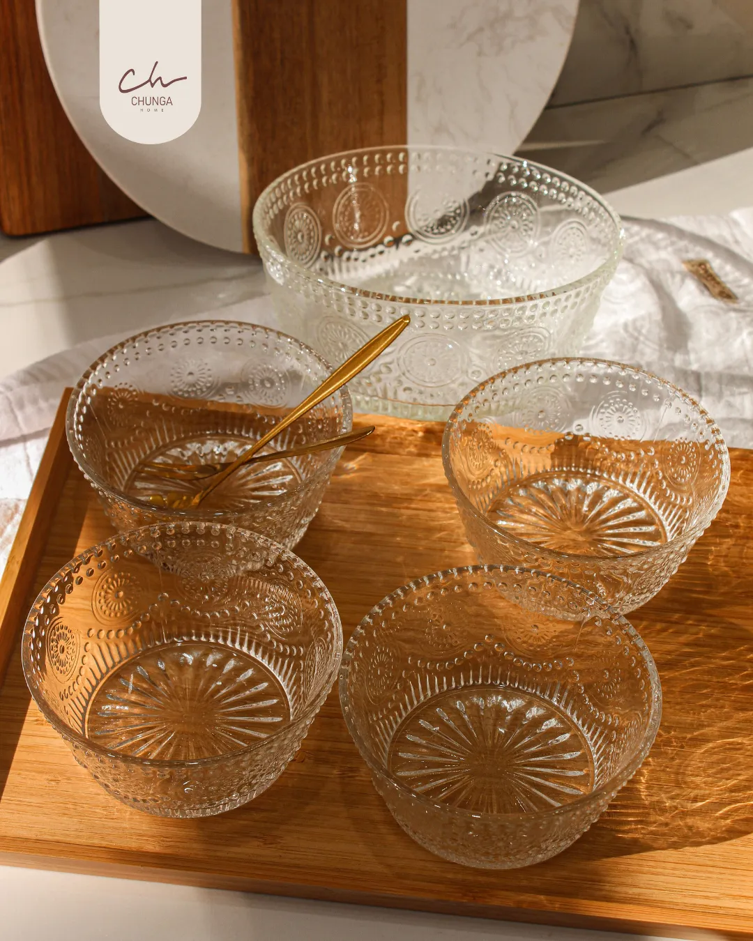 Set de Bowls de Vidrio Grabado