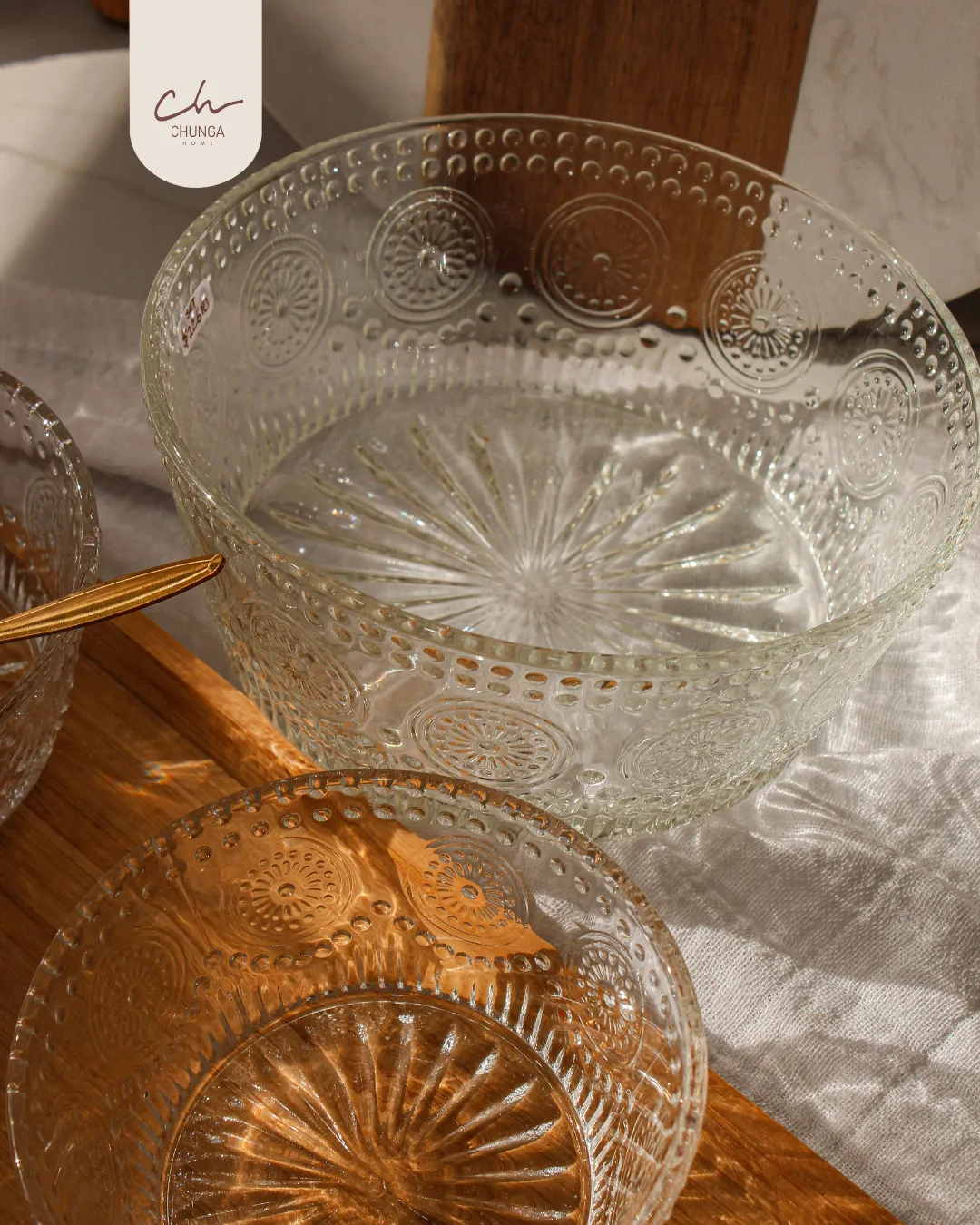 Set de Bowls de Vidrio Grabado - Image 2