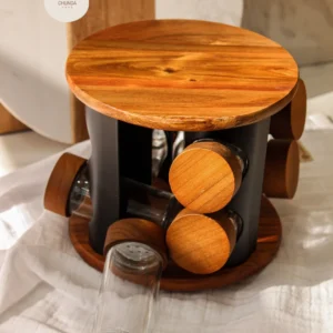 Especiero Giratorio de Bambú x8