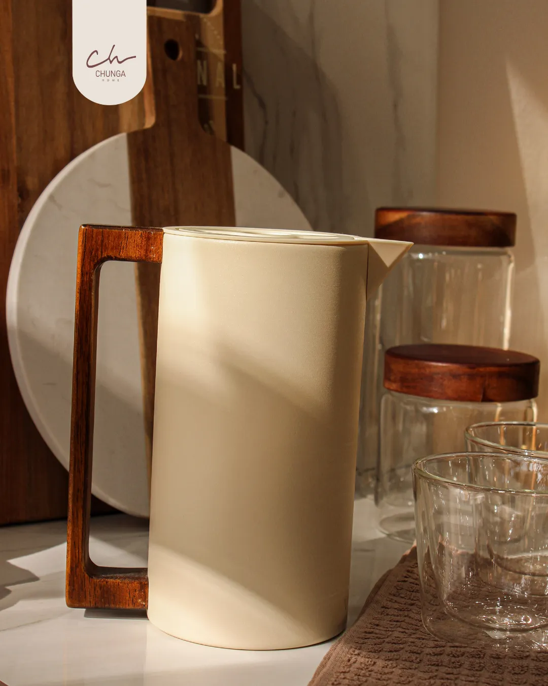 Jarra Térmica Minimalista con Asa de Madera 1LT - Image 2