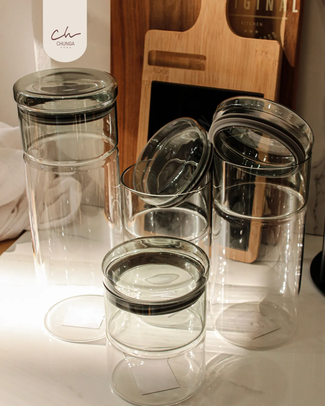 Set Organizador de Cocina: Frascos de Vidrio