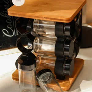 Especiero Giratorio de Bambú x12