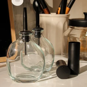 Set de Aceiteras Minimalistas de Vidrio