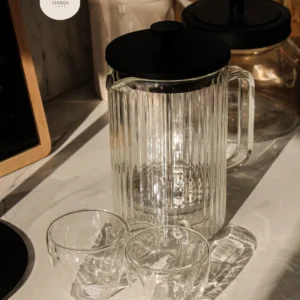 Set de Jarra con Filtro y Tazas de Vidrio