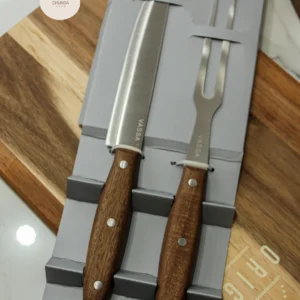 Set de Trinchar Premium: Cuchillo y Tenedor de Madera y Acero #2