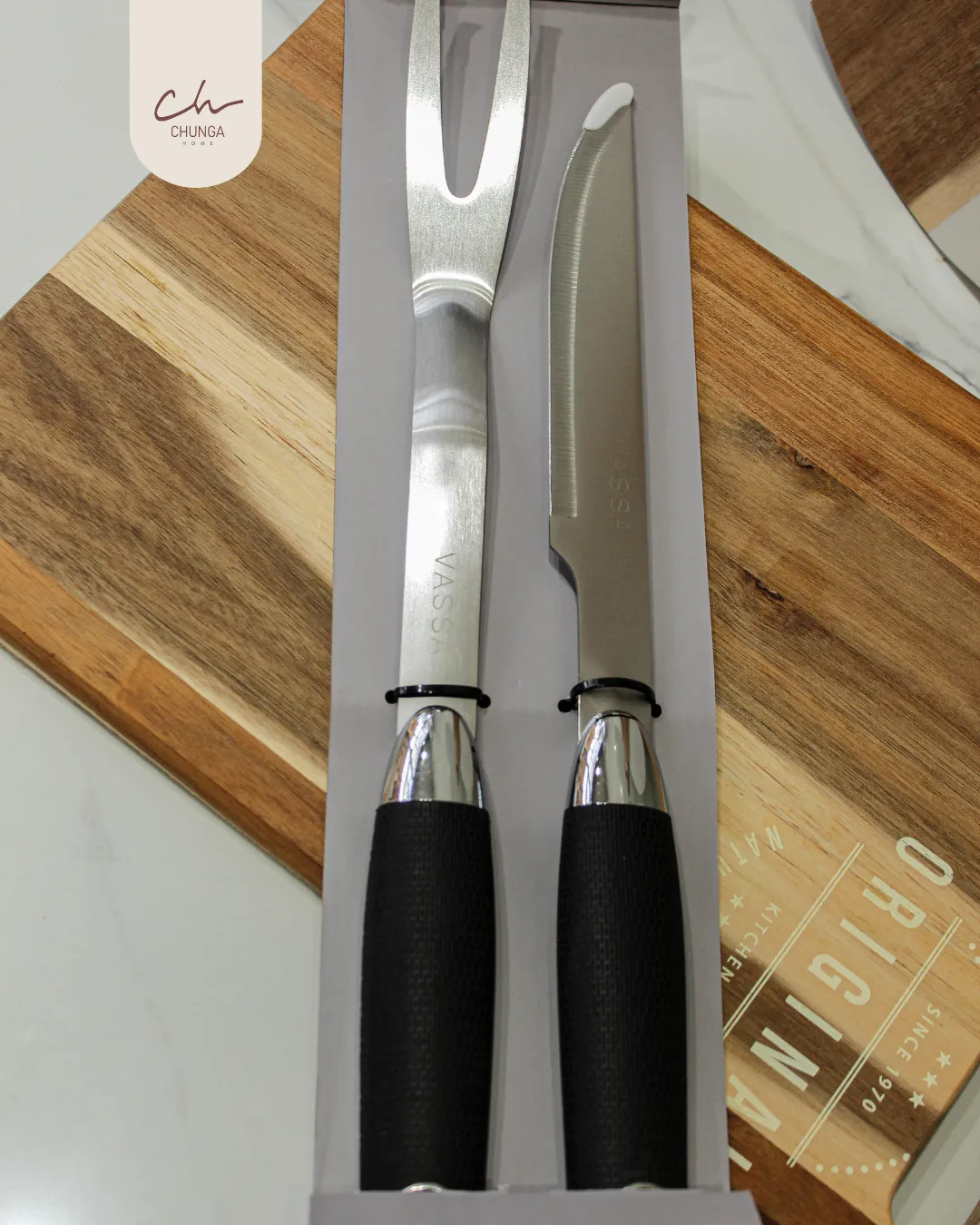 Set de Trinchar Premium: Cuchillo y Tenedor Minimalista #2