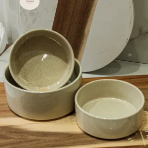 Set de Bowls de Cerámica Jaspeada Natural x3