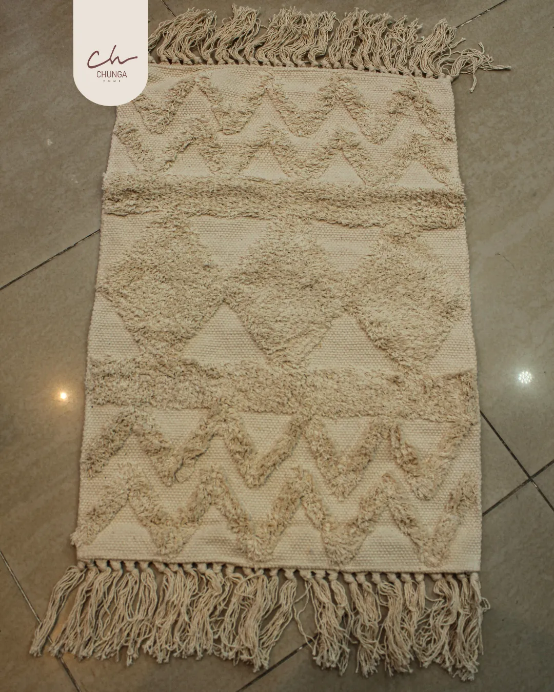 Alfombra de Baño Estilo Texturizado Color Beige