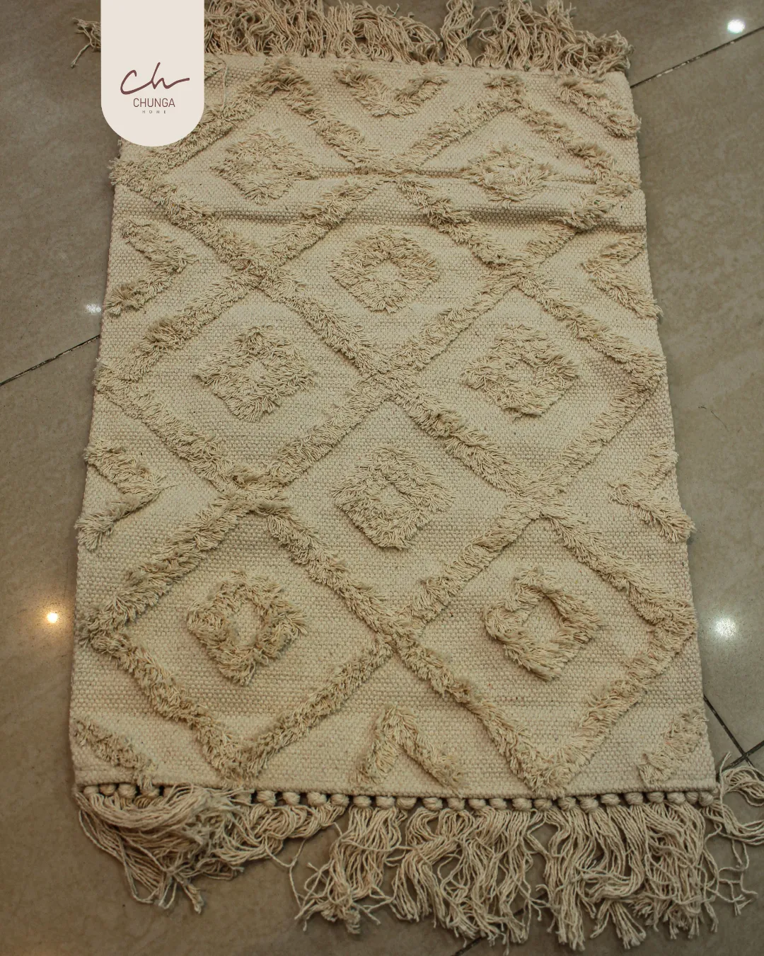 Alfombra de Baño Estilo Texturizado Color Beige #2