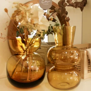 Jarrones de Vidrio Ámbar