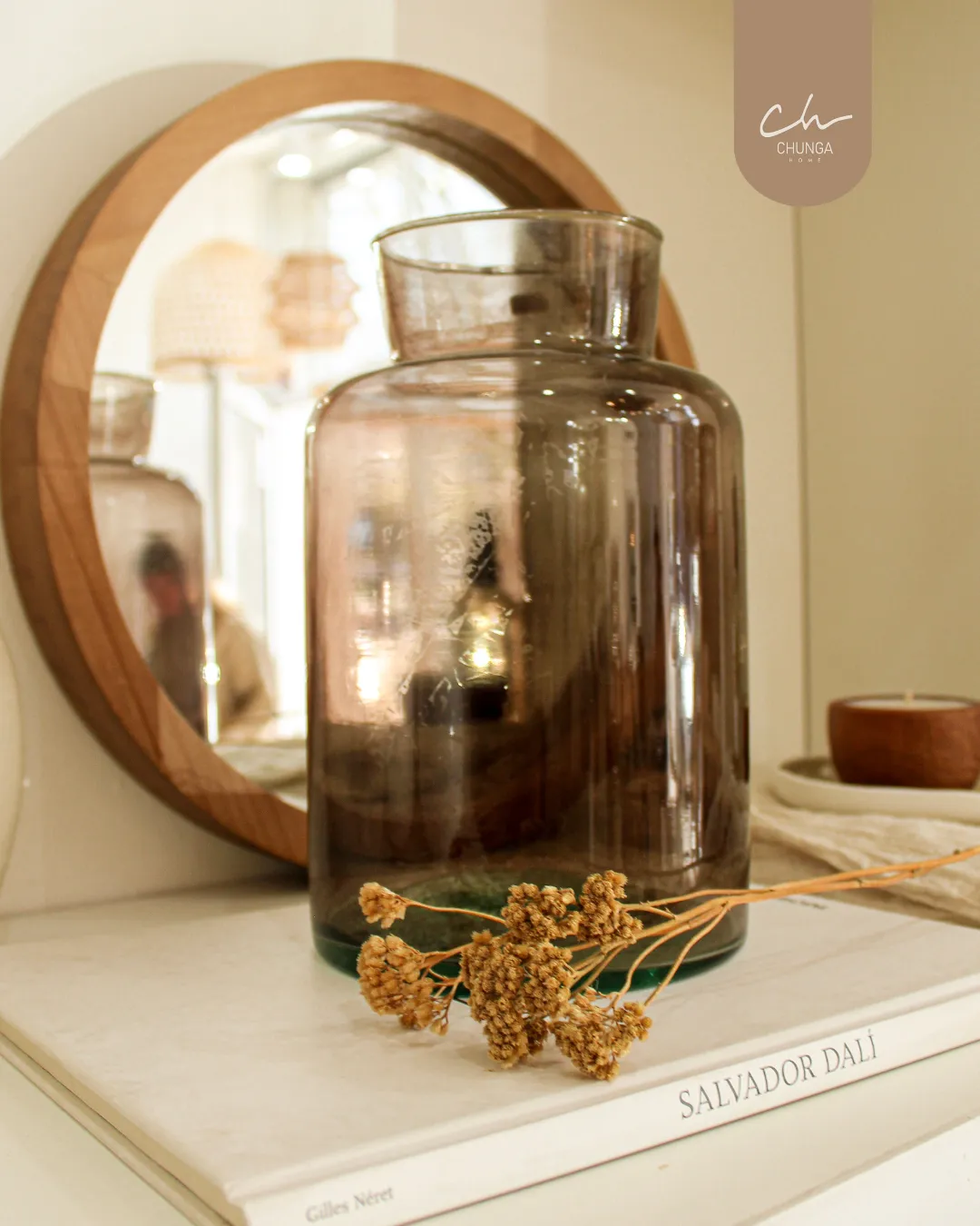 Jarron de Vidrio Gris