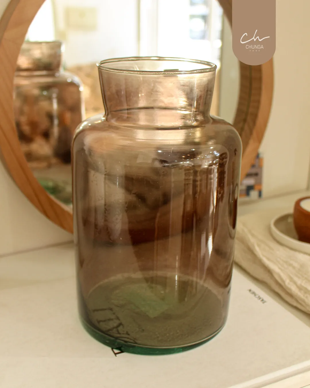 Jarron de Vidrio Gris - Image 2