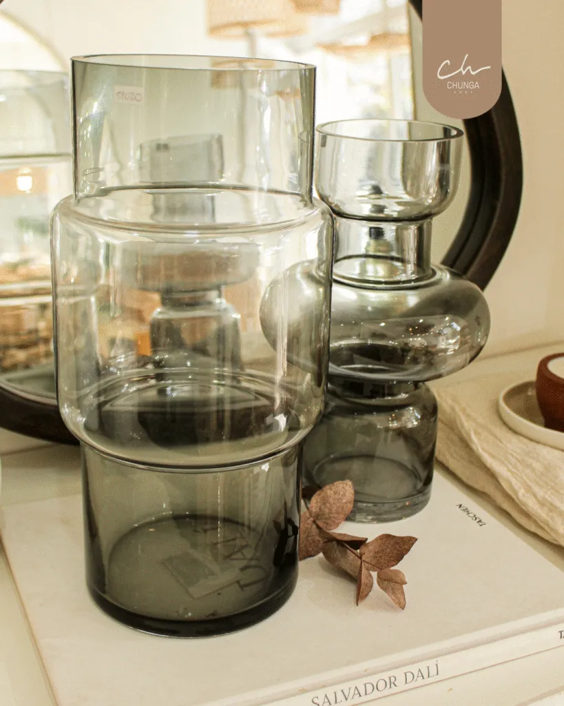 Jarrones de Vidrio Ahumado