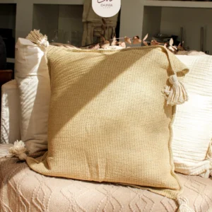 Almohadón 50x50 - Funda Waffle con Borlas