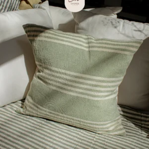 Almohadón 45x45cm - Funda Verde con Rayas