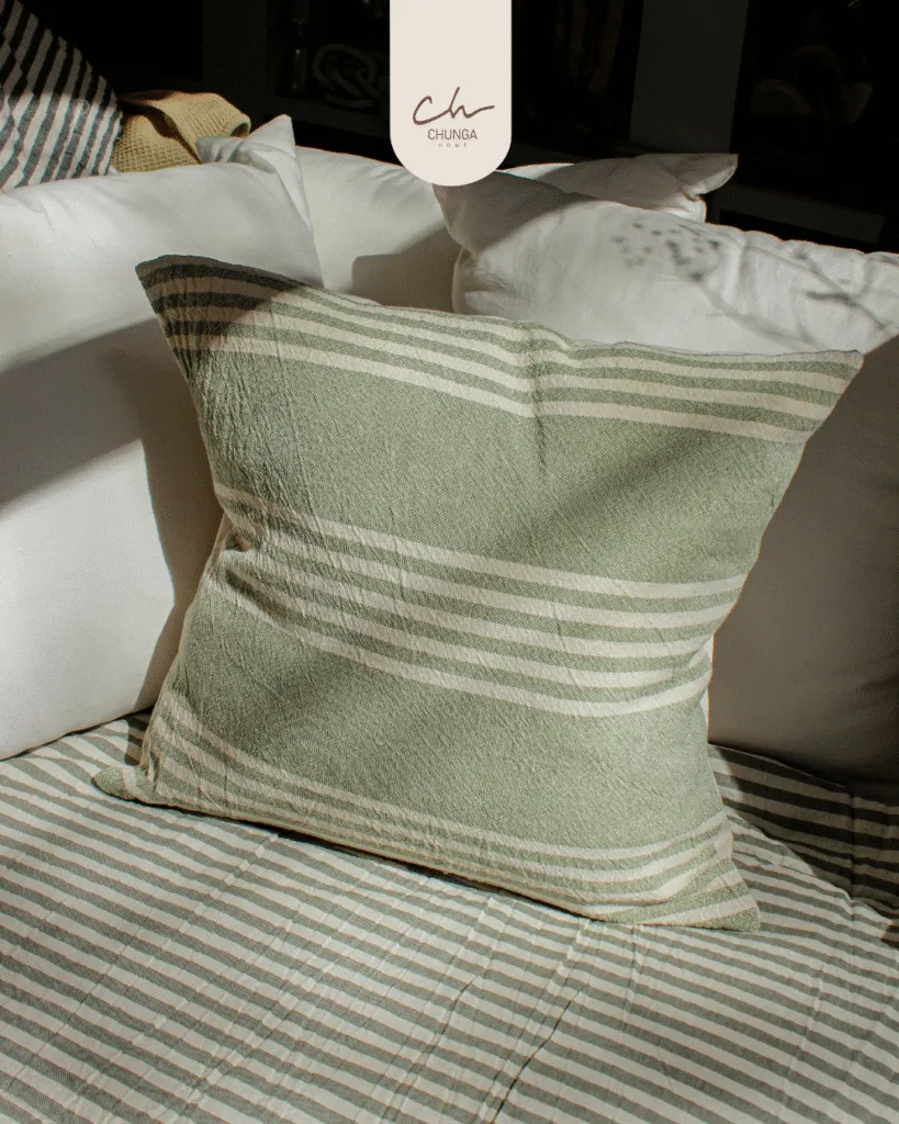 Almohadón 45x45cm -Verde con Rayas