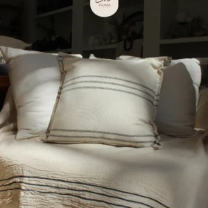 Almohadón 50x50 - Funda Natural con Rayas