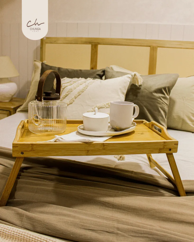 Bandeja de Cama Plegable de Bambú