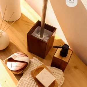Set de Accesorios de Baño en Madera Natural