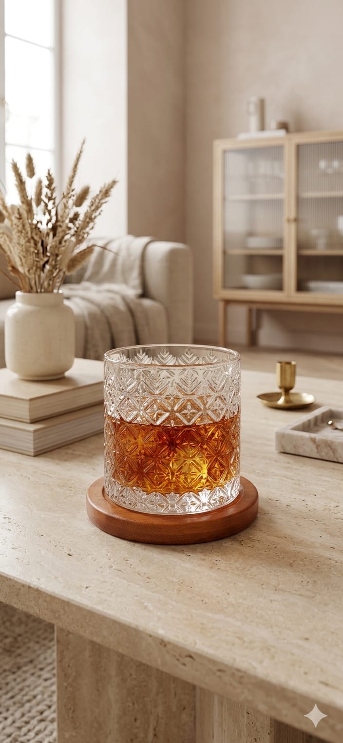 Vaso de Diseño Texturizado con Base de Madera Natural - Image 3