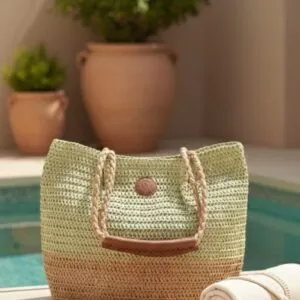 Bolso En Fibras Naturales Con Broche