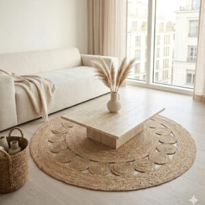 Alfombra 100% Yute Natural Flor