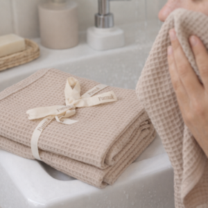 Setx2 Toallas Rostro Micro Wafle Beige/Crudo