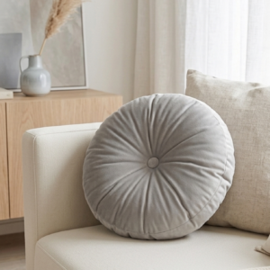 Almohadon Gris Perla Redondo