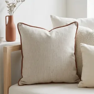 Almohadon 50x50cm Borde Pana Caramelo