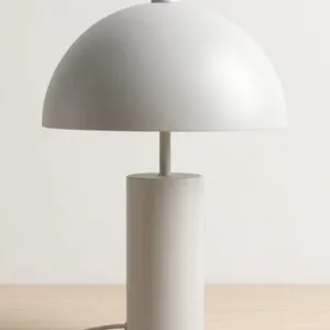Lampara De Mesa Metálica Dos Focos Blanca