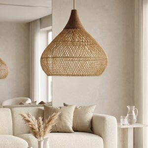 Lampara de Techo Ratan/madera