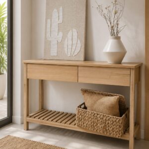 Recibidor Con Cajones Y Estante Diseño 80cm