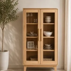Vajillero Puertas Vidrio 160x40x80cm