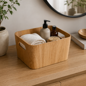 Caja Organizadora Símil Madera 27X27X16CM