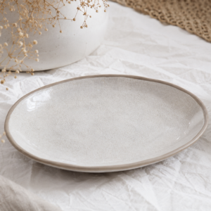 Bandeja Ceramica C/Borde Beige