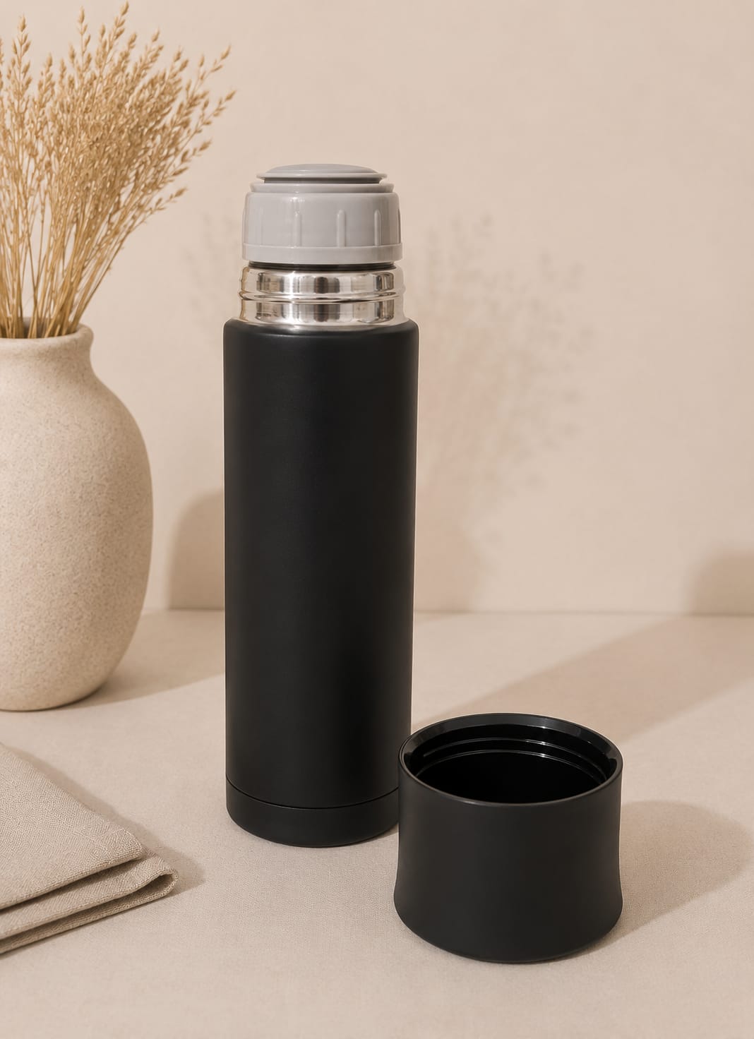 Termo De Acero Inoxidable Negro 750ml