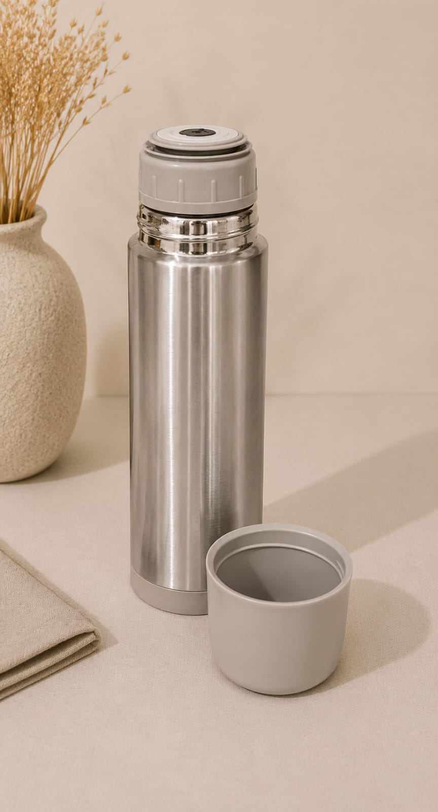 Termo De Acero Inoxidable Tapa Gris 750ml