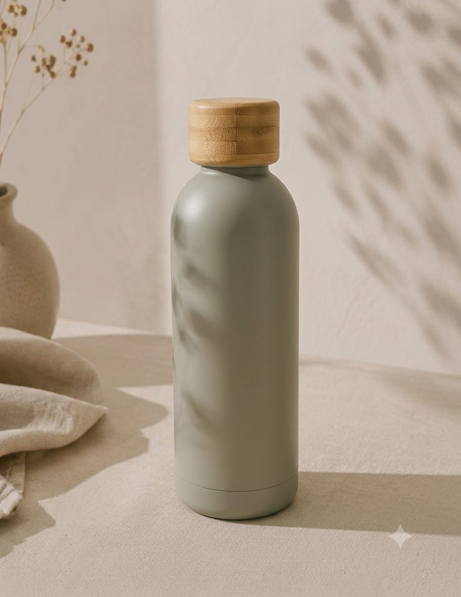 Botella Térmica Vison Tapa Bambú