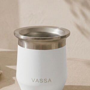Mate De Acero Inoxidable blanco 230ml