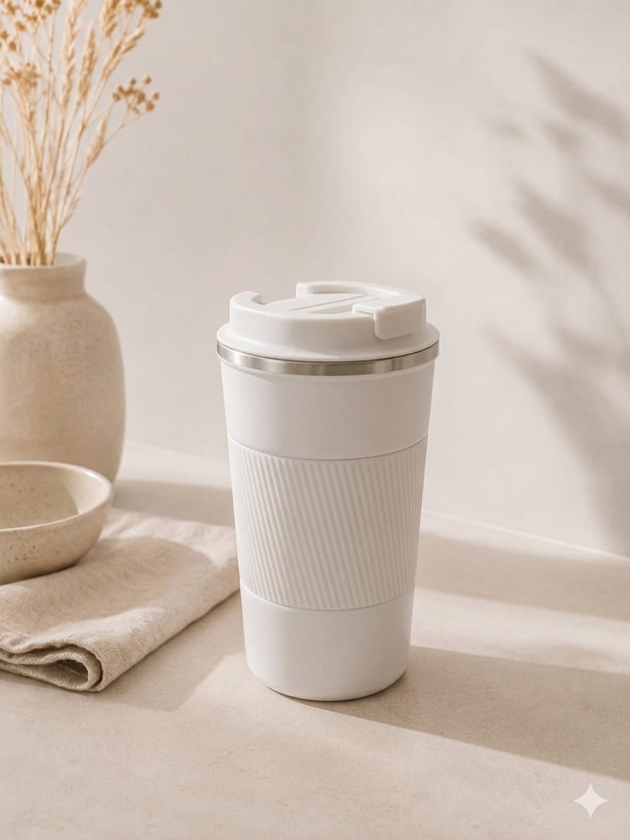 Vaso Térmico Con Asa De Madera 510ml