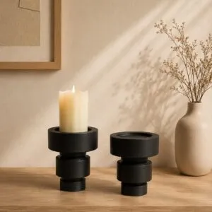 Candelabro Madera Black