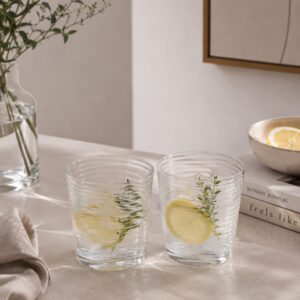 Vaso Vidrio Acanalado Hor.