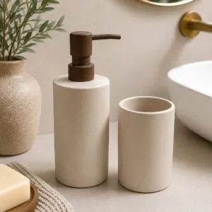 Dispensador De Jabón Líquido Tapa Madera